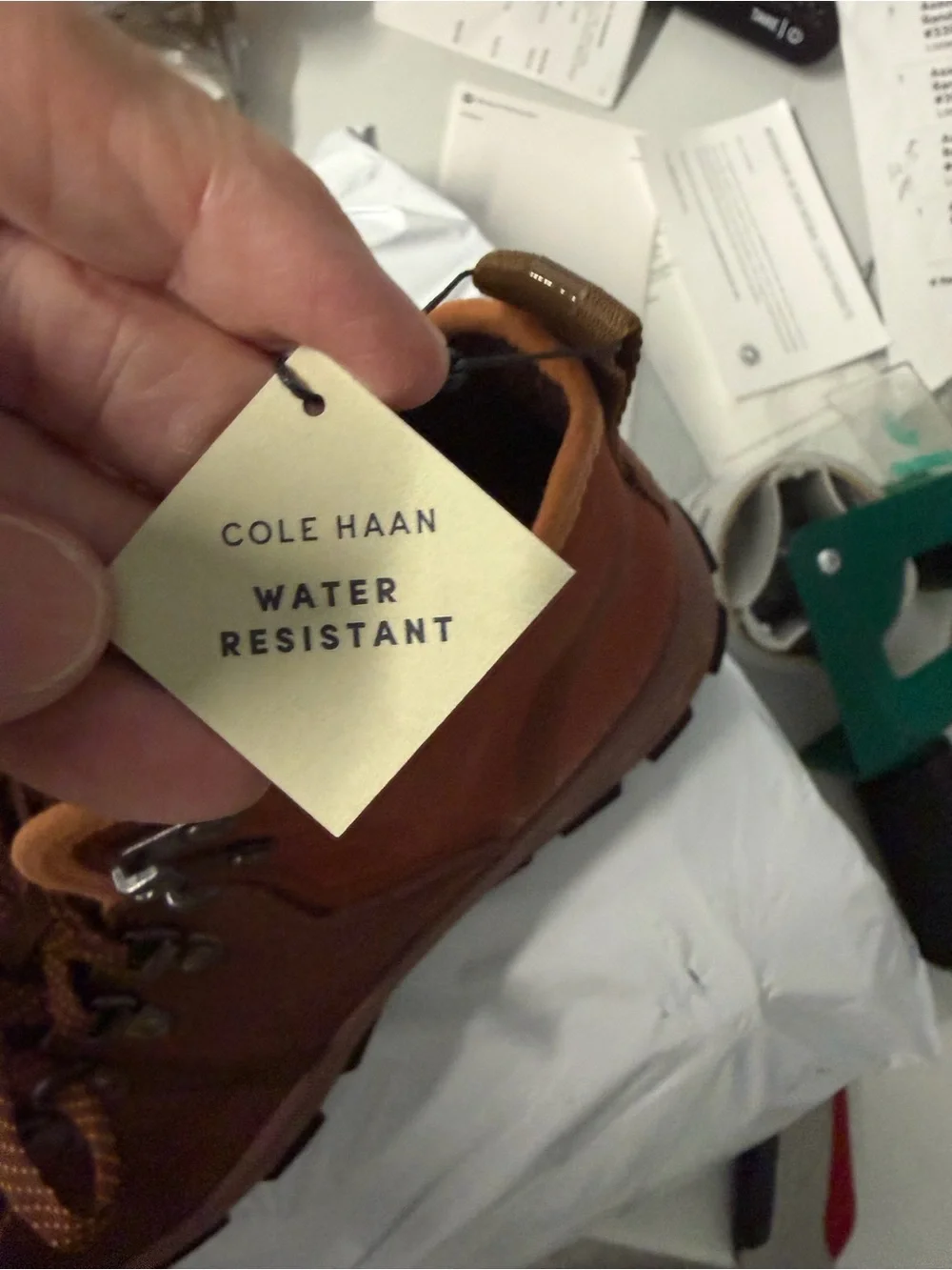 Cole HAN water resistant rust boots zero grand size 10 1/2 new without box